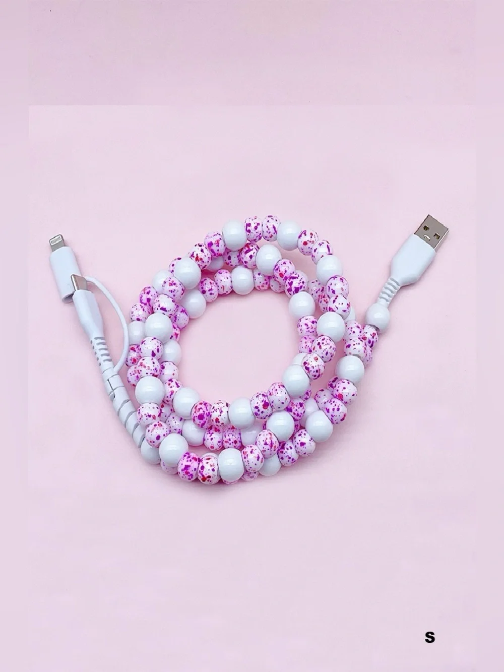 TIK TOK BEADED DUAL USB FAST CHARGING CABLE
